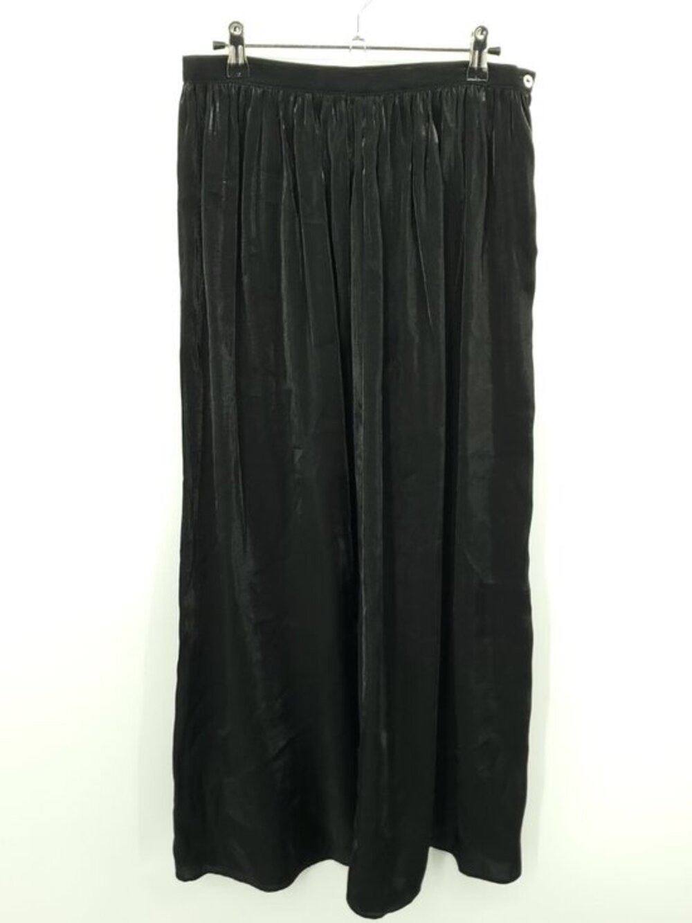 VTG Y2K Impressions Iridescent Satin Gathered Maxi Skirt M Black